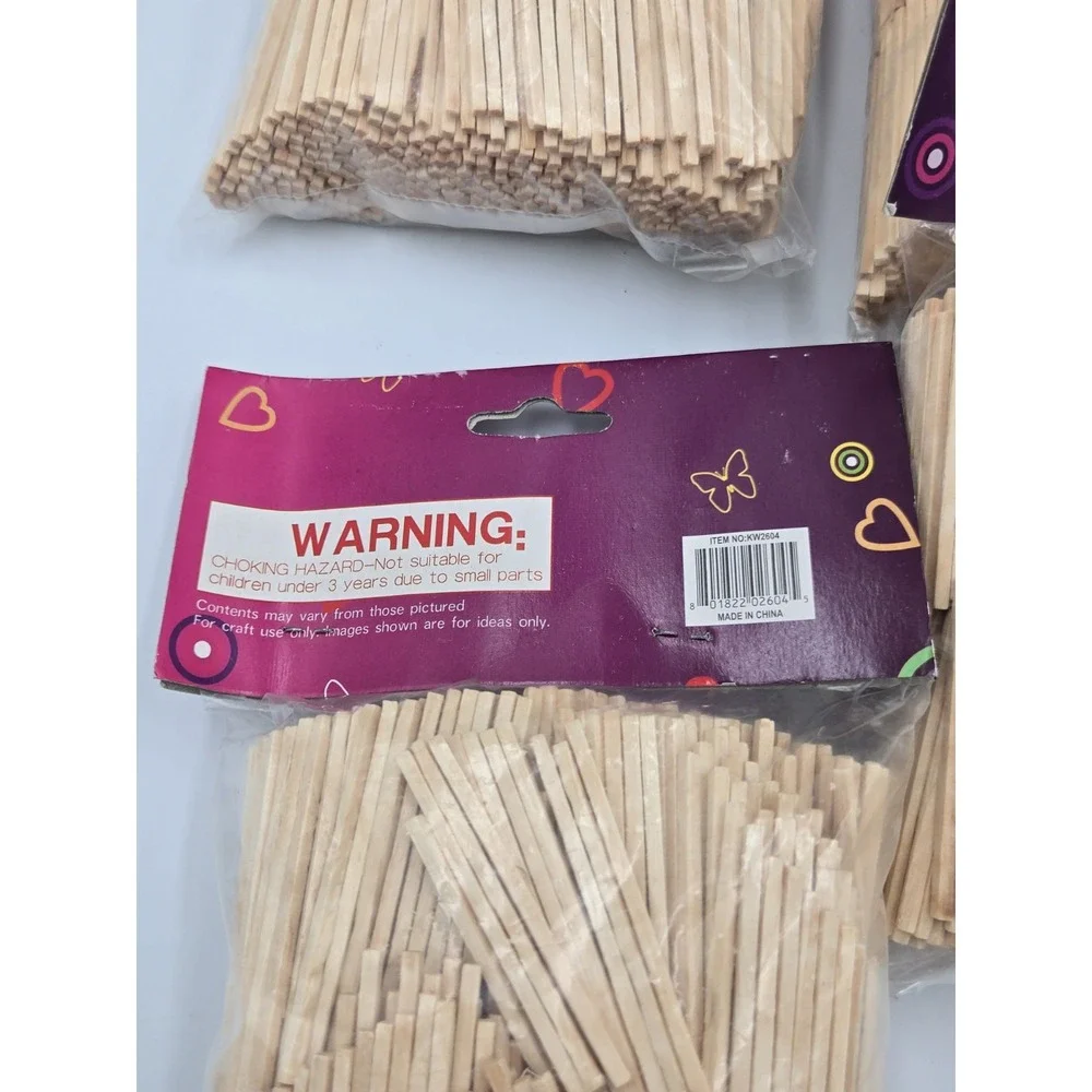 Craft Sticks VWAY Superior 100 Pack Conforms To ASTM Practice‎ D-4235 (4 BAGS)